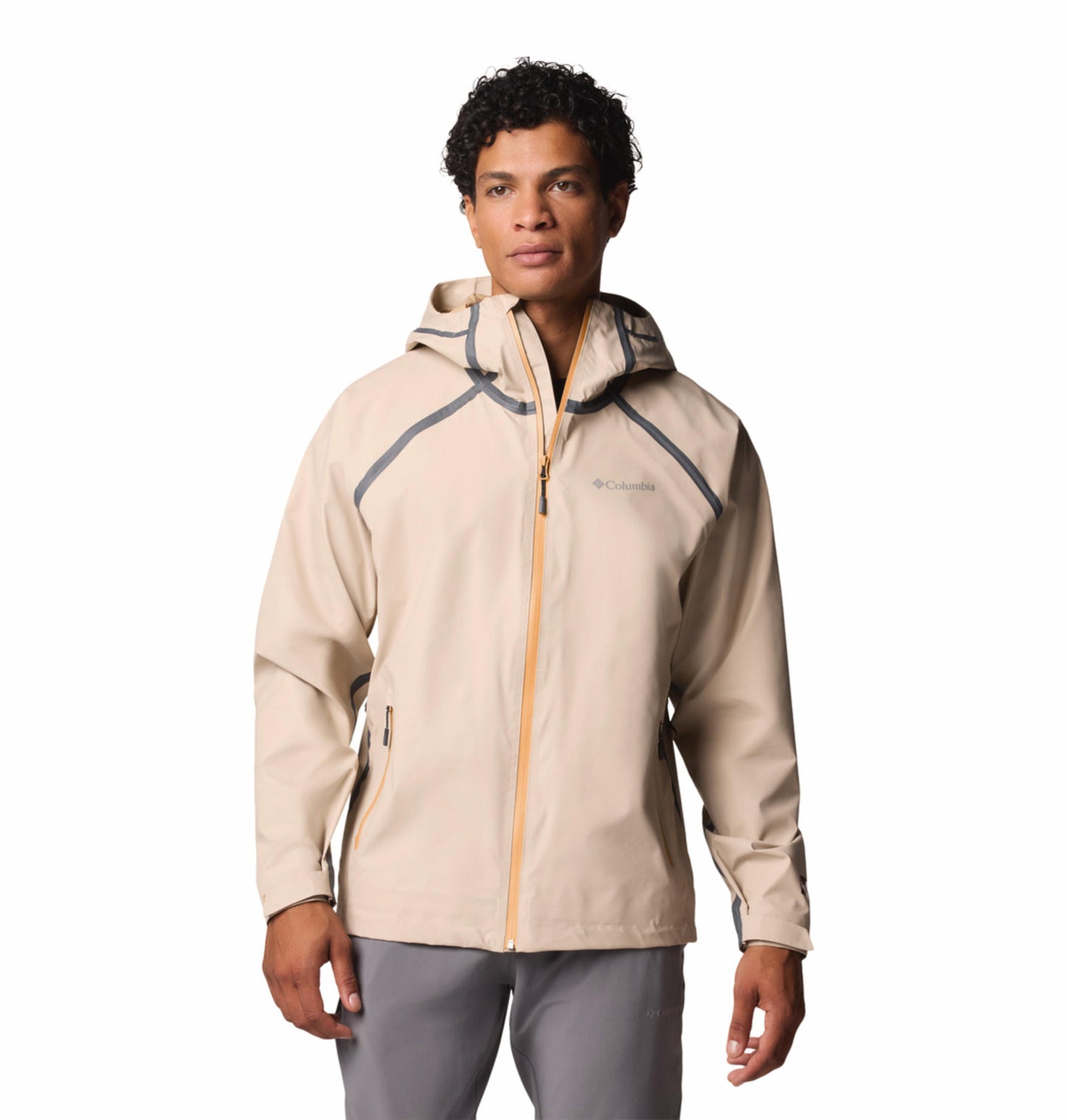 Columbia Mens Beige OutDry Extreme Reign No Shine Rain Jacket