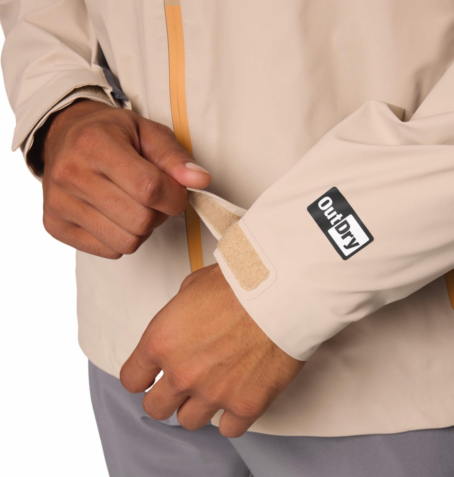 Columbia Mens Beige OutDry Extreme Reign No Shine Rain Jacket