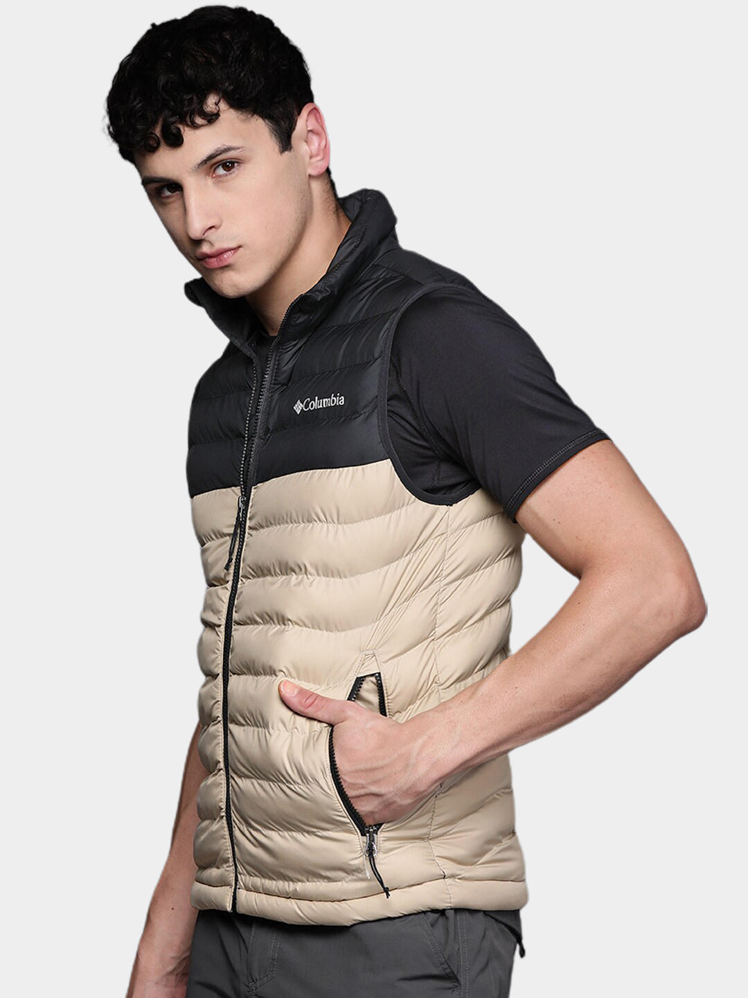 Columbia Men Beige Powder Lite Vest