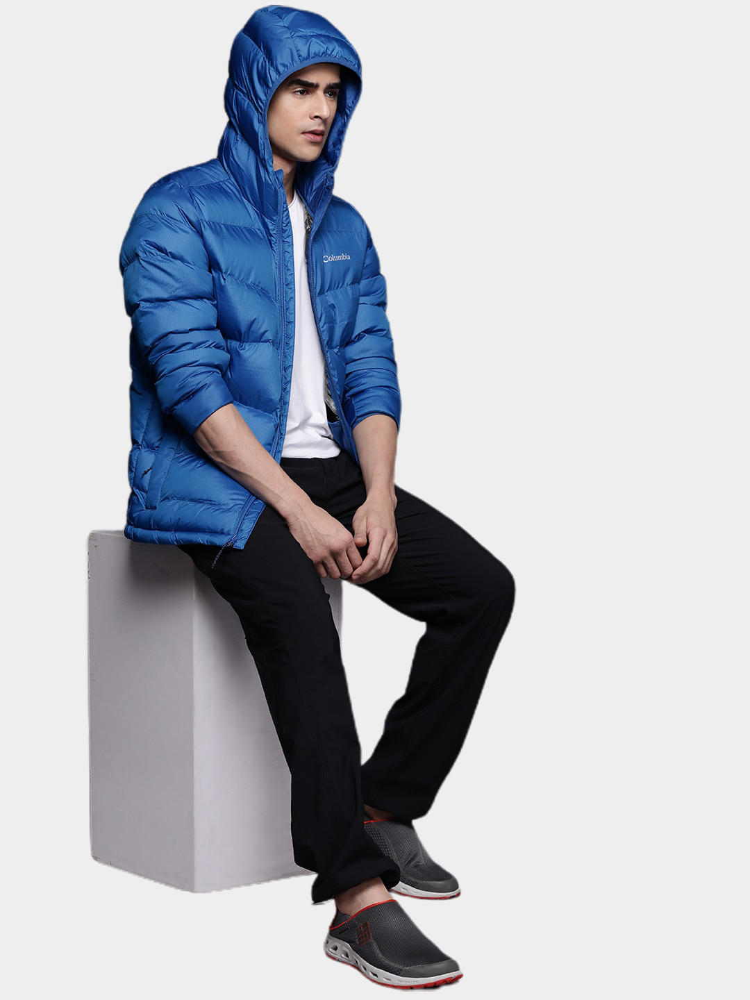 Columbia Men Blue Fivemile Butte Hooded Jacket