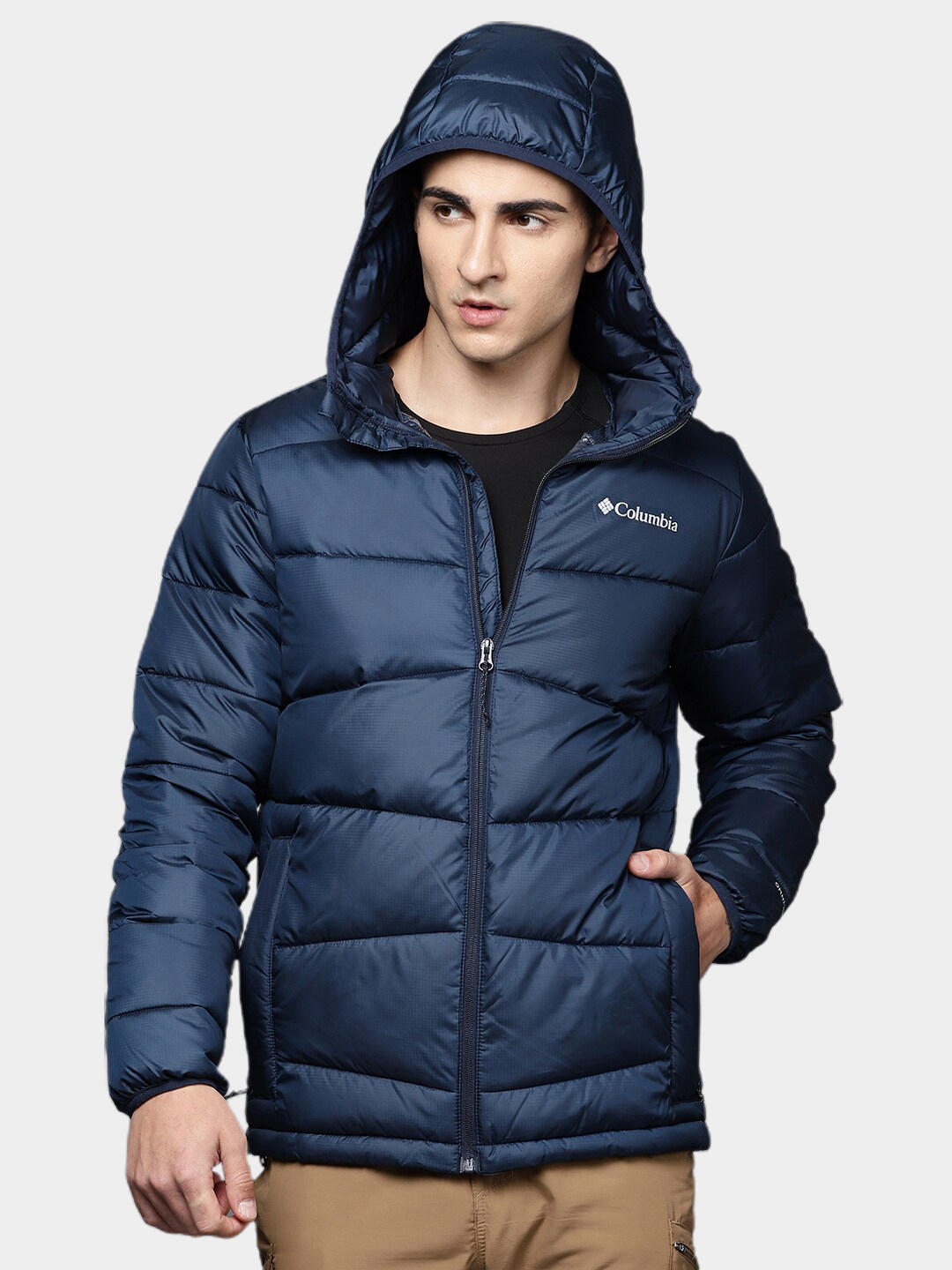 Columbia Men Navy Blue Fivemile Butte Hooded Jacket