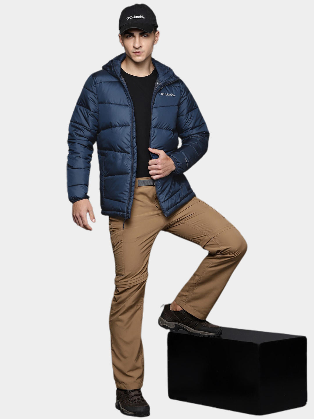 Columbia Men Navy Blue Fivemile Butte Hooded Jacket