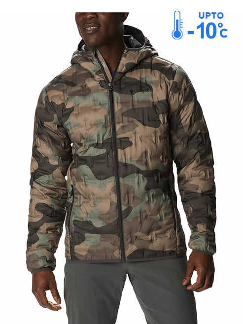 Columbia Men Green Omni-Heat Reflective Delta Ridge Hooded Down Jacket