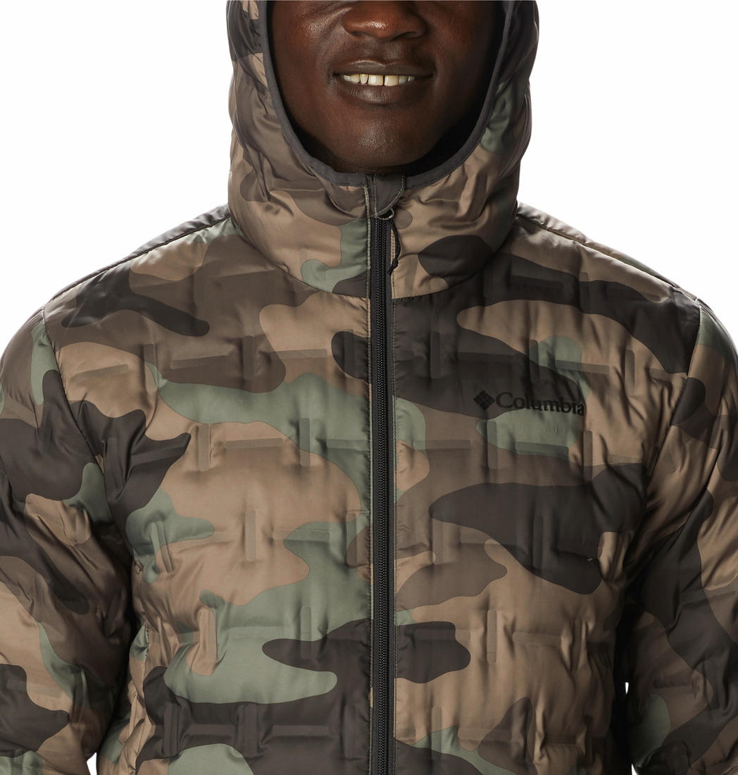 Columbia Men Green Omni-Heat Reflective Delta Ridge Hooded Down Jacket