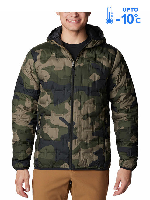 Columbia Men Green Omni-Heat Reflective Delta Ridge Hooded Down Jacket