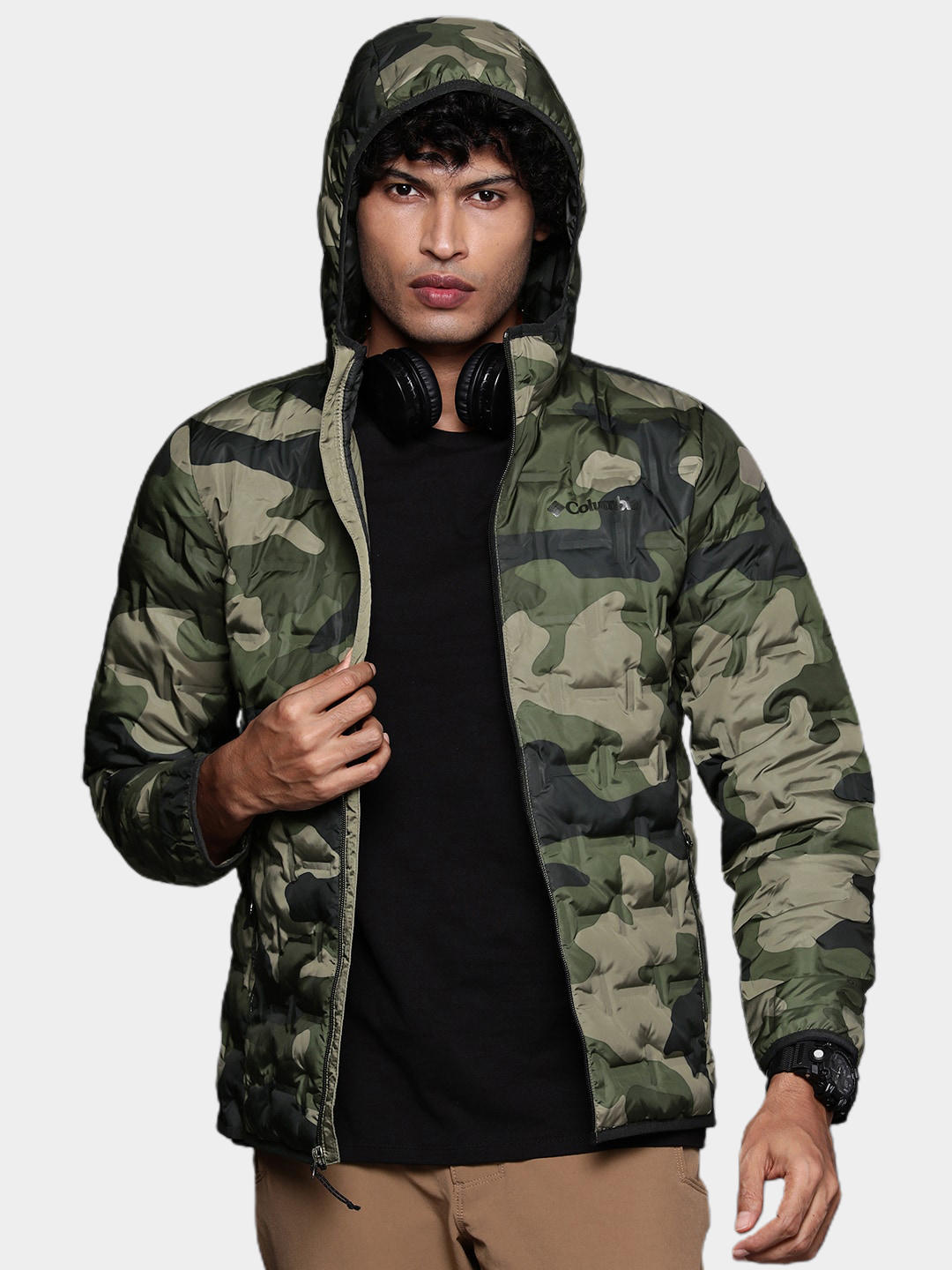 Columbia Men Green Delta Ridge Down Hooded Jacket