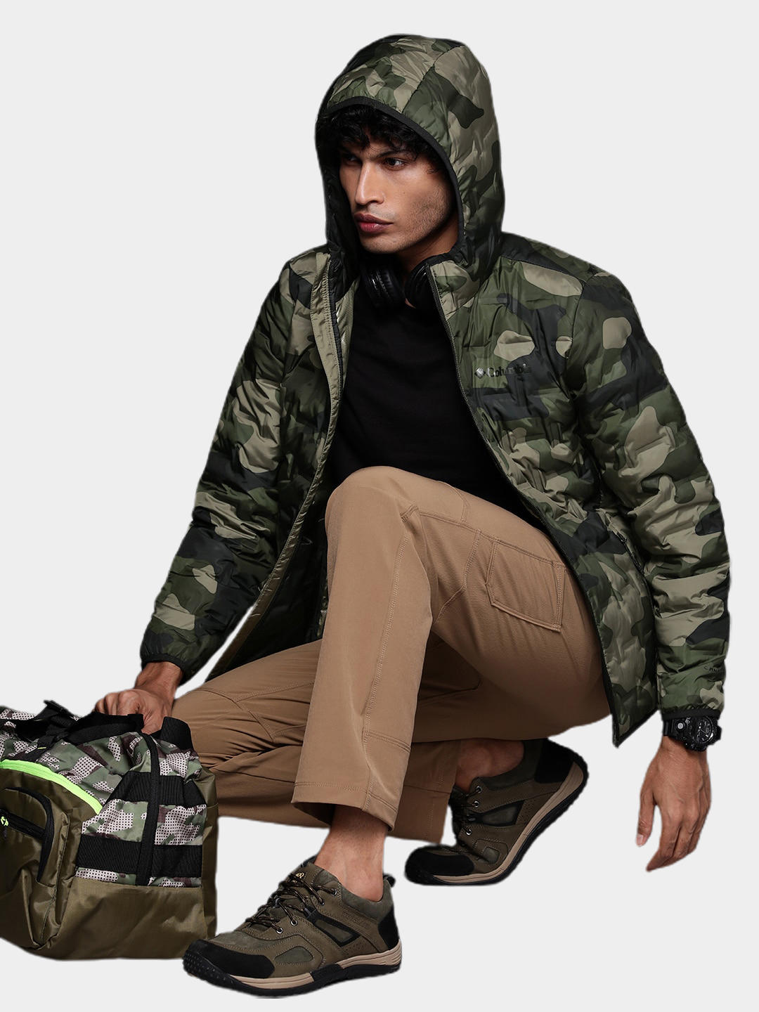 Columbia Men Green Delta Ridge Down Hooded Jacket