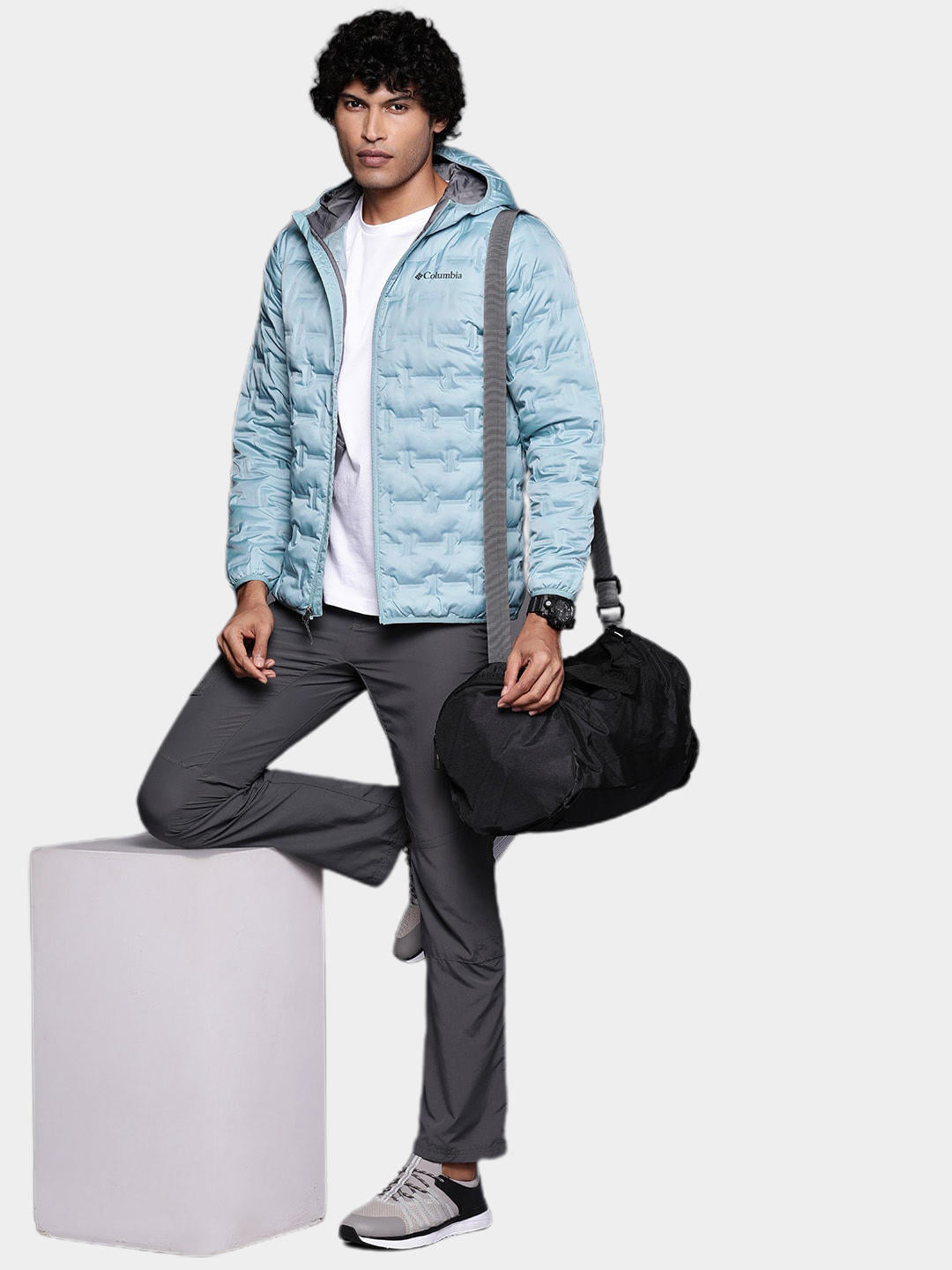 Columbia Men Blue Delta Ridge Down Hooded Jacket