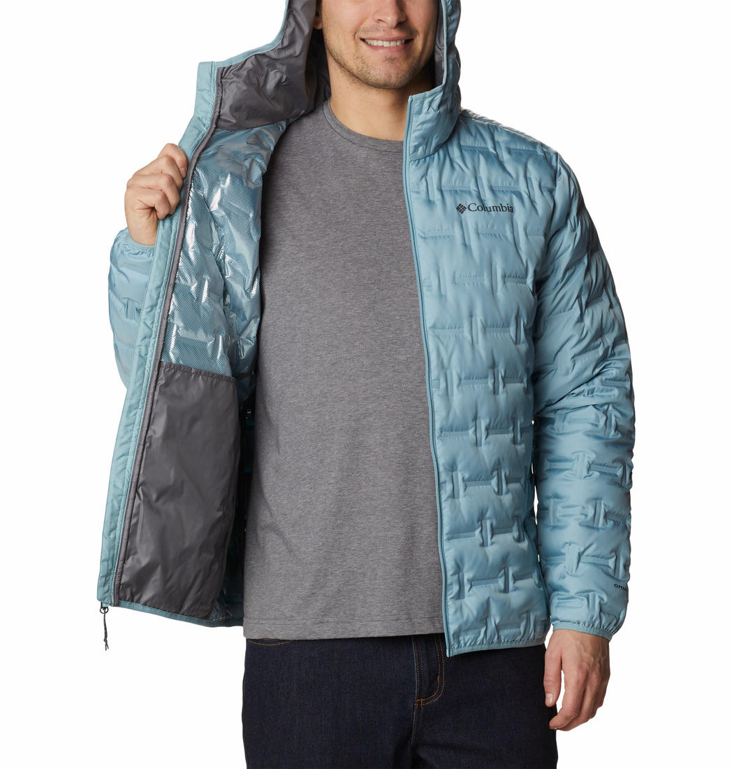 Columbia Men Blue Delta Ridge Down Hooded Jacket