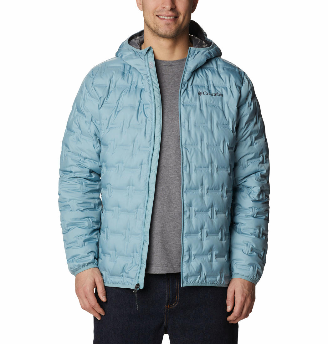 Columbia Men Blue Delta Ridge Down Hooded Jacket