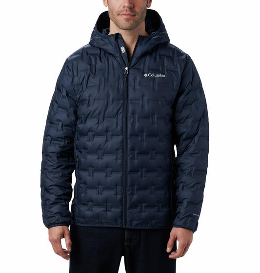 Columbia Men Blue Omni-Heat Reflective Delta Ridge Hooded Down Jacket