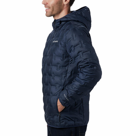 Columbia Men Blue Omni-Heat Reflective Delta Ridge Hooded Down Jacket