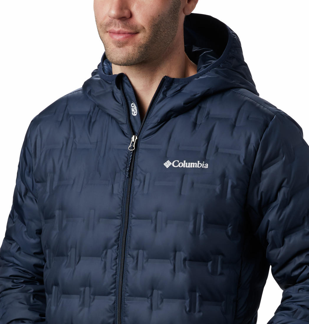 Columbia Men Blue Omni-Heat Reflective Delta Ridge Hooded Down Jacket