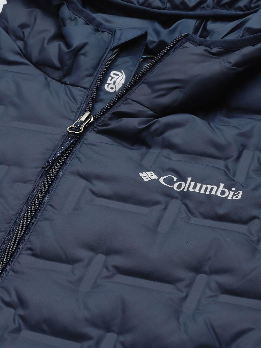 Columbia Men Blue Omni-Heat Reflective Delta Ridge Hooded Down Jacket
