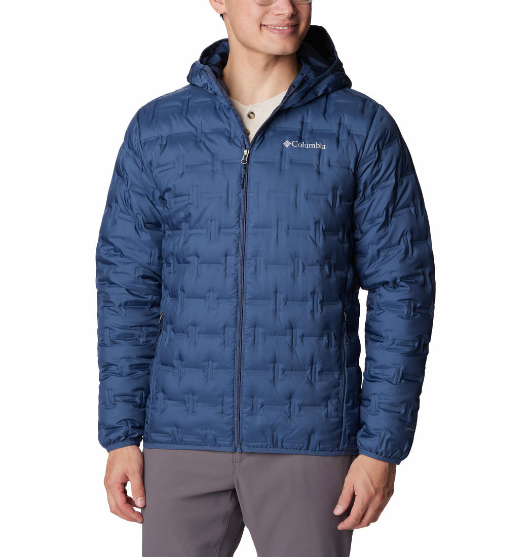 Columbia Men Navy Blue Delta Ridge Down Hooded Jacket