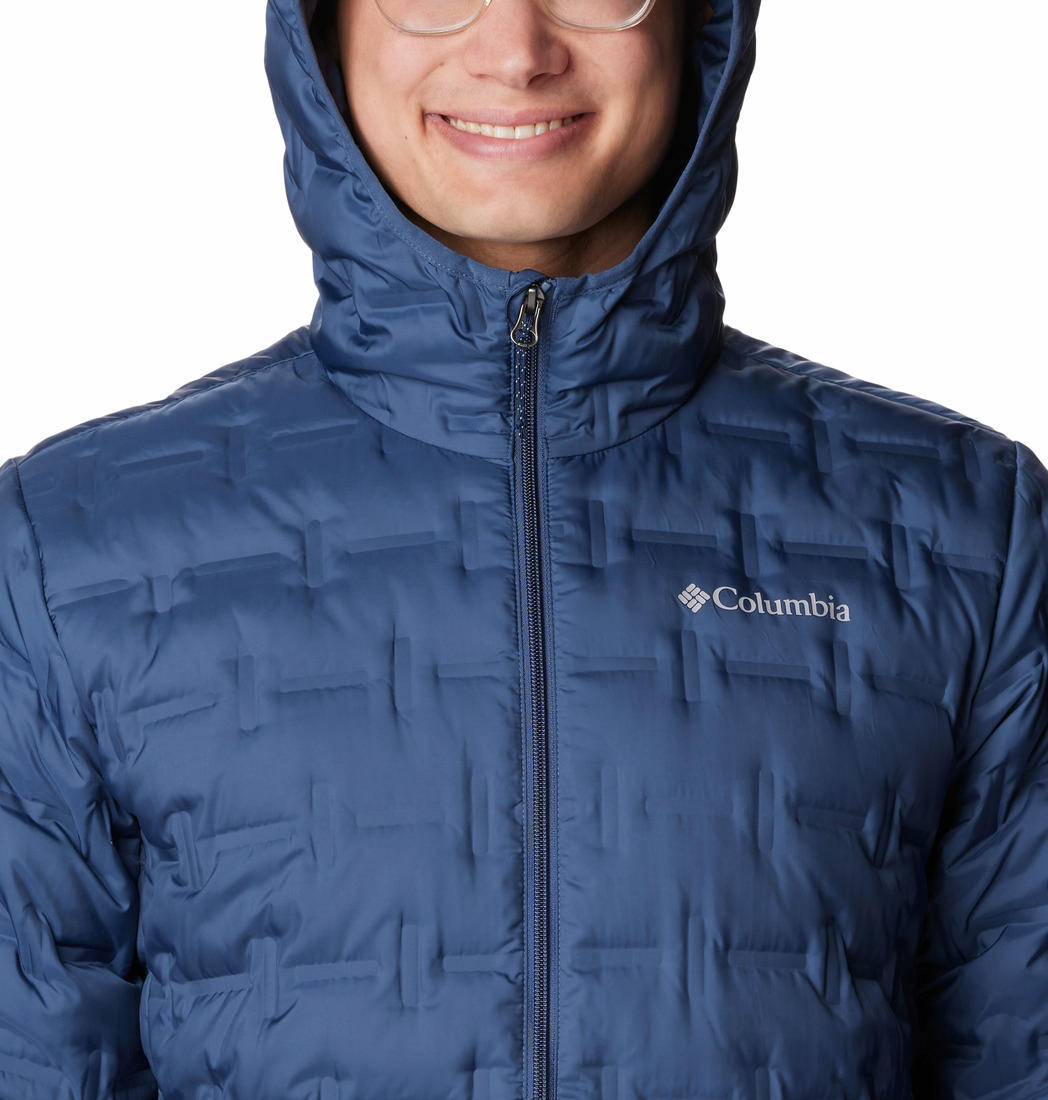 Columbia Men Navy Blue Delta Ridge Down Hooded Jacket