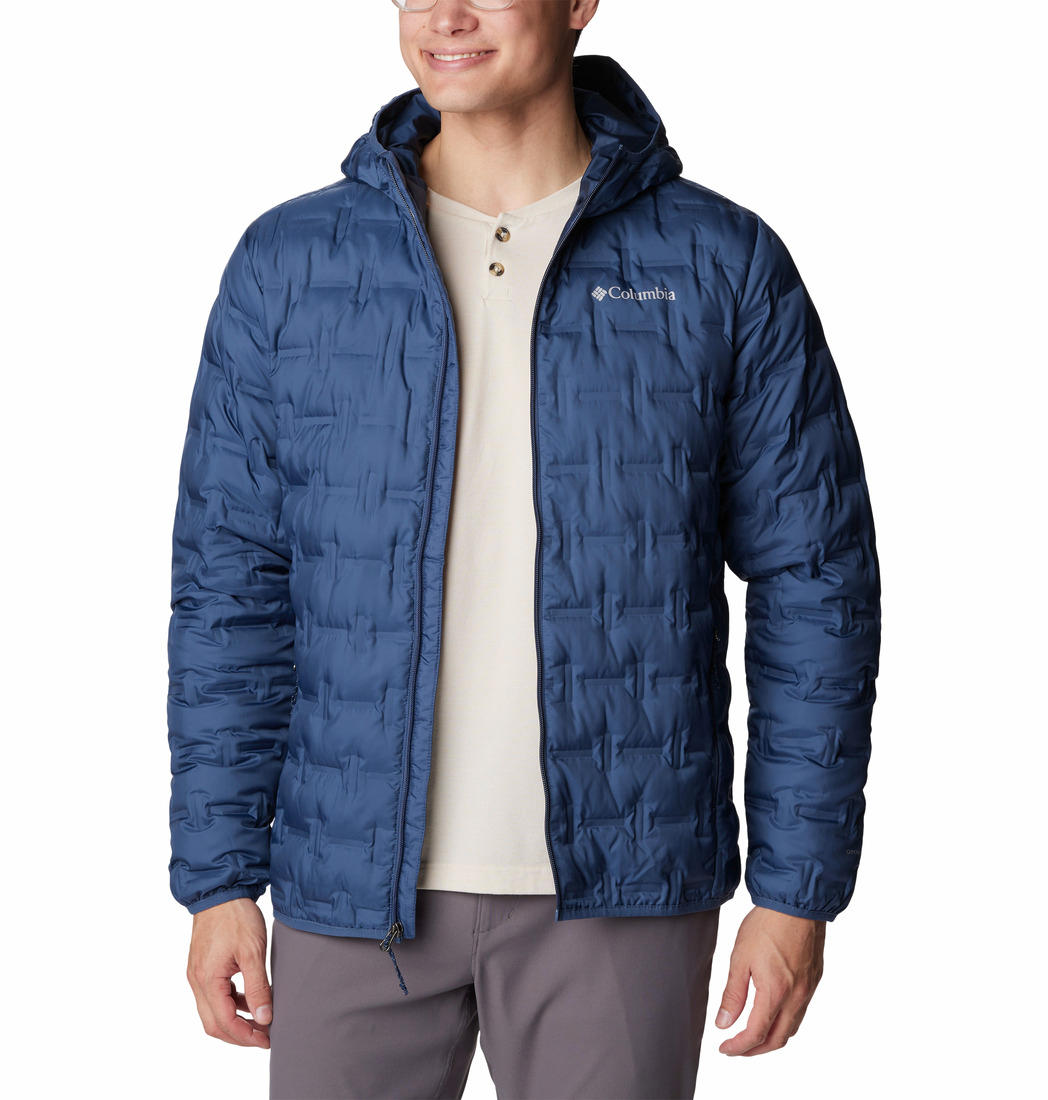 Columbia Men Navy Blue Delta Ridge Down Hooded Jacket