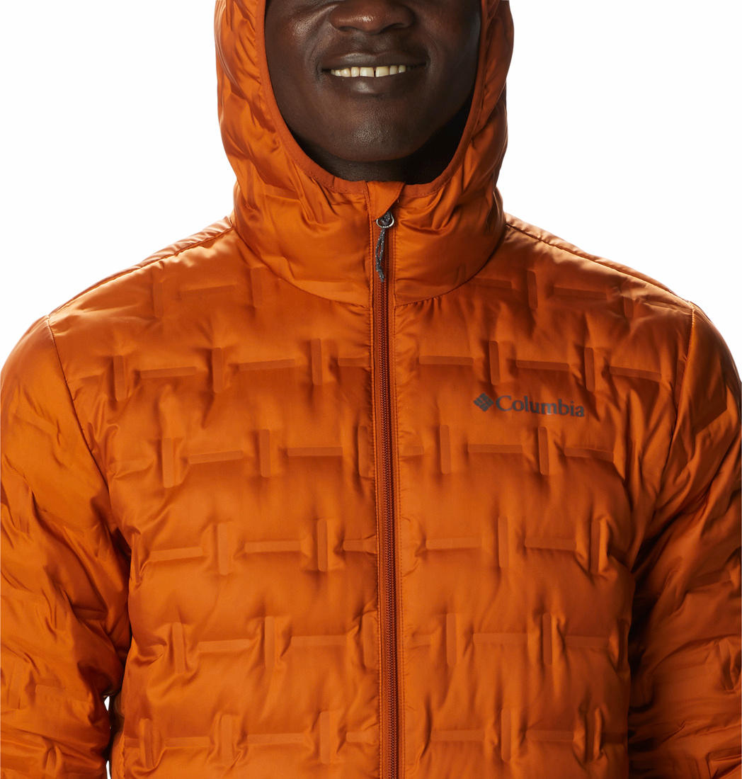 Columbia Men Orange Omni-Heat Reflective Delta Ridge Hooded Down Jacket
