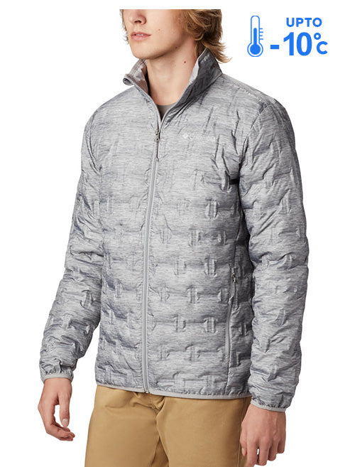 Columbia Men Grey Omni-Heat Reflective Delta Ridge Down Jacket