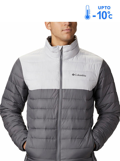 Columbia Men Grey Omni-Heat Reflective Powder Lite Down Jacket