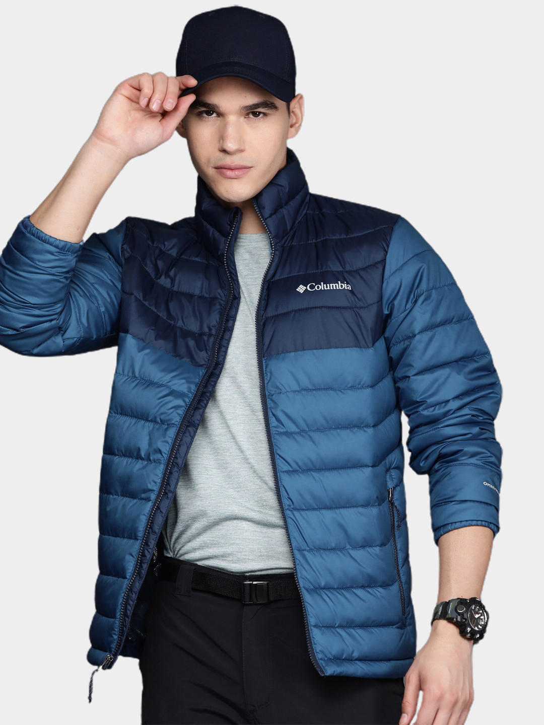Columbia Men Navy Blue Powder Lite Jacket