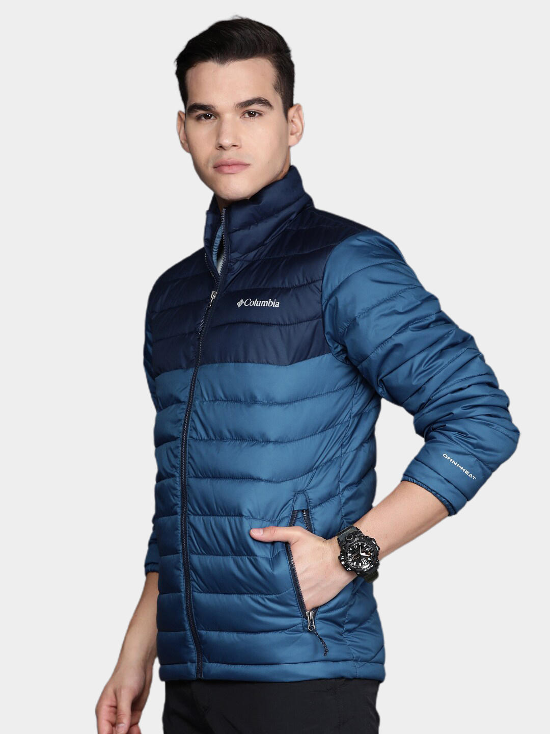 Columbia Men Navy Blue Powder Lite Jacket