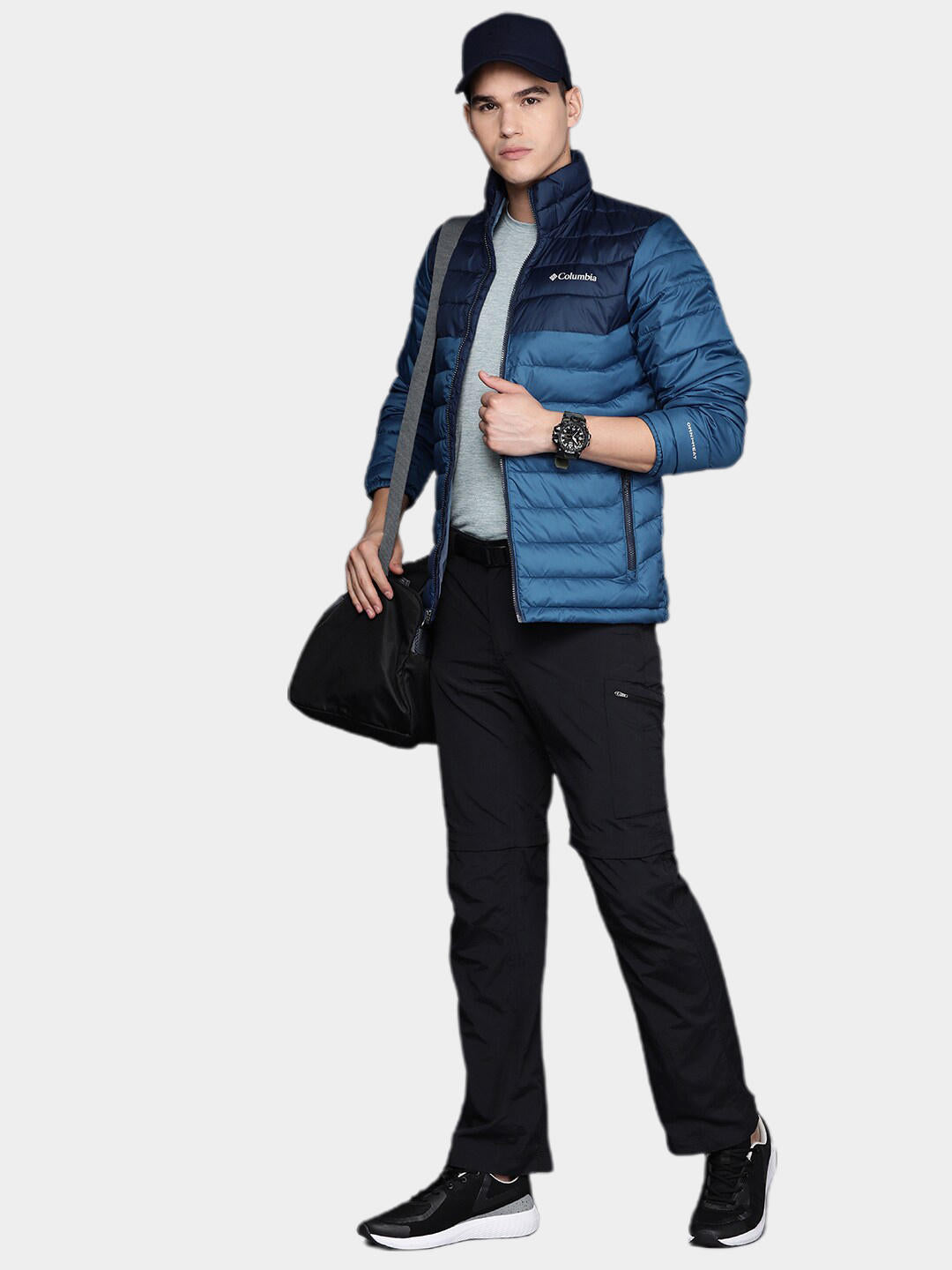 Columbia Men Navy Blue Powder Lite Jacket
