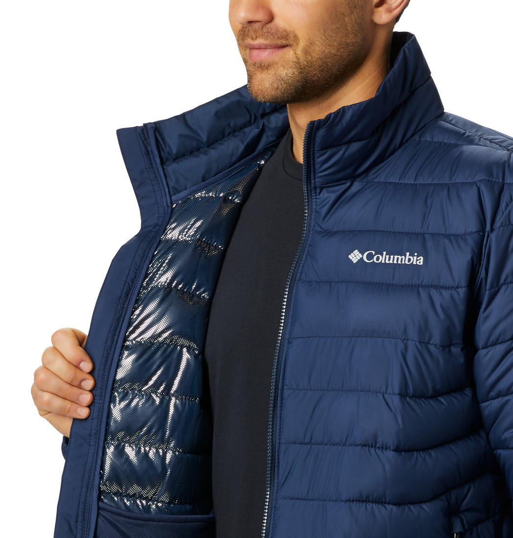 Columbia Men Navy Blue Powder Lite Jacket