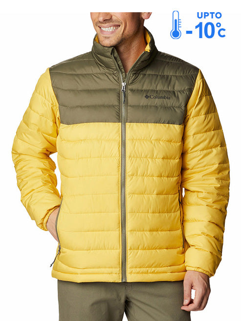 Columbia Men Yellow Omni-Heat Reflective Powder Lite Down Jacket