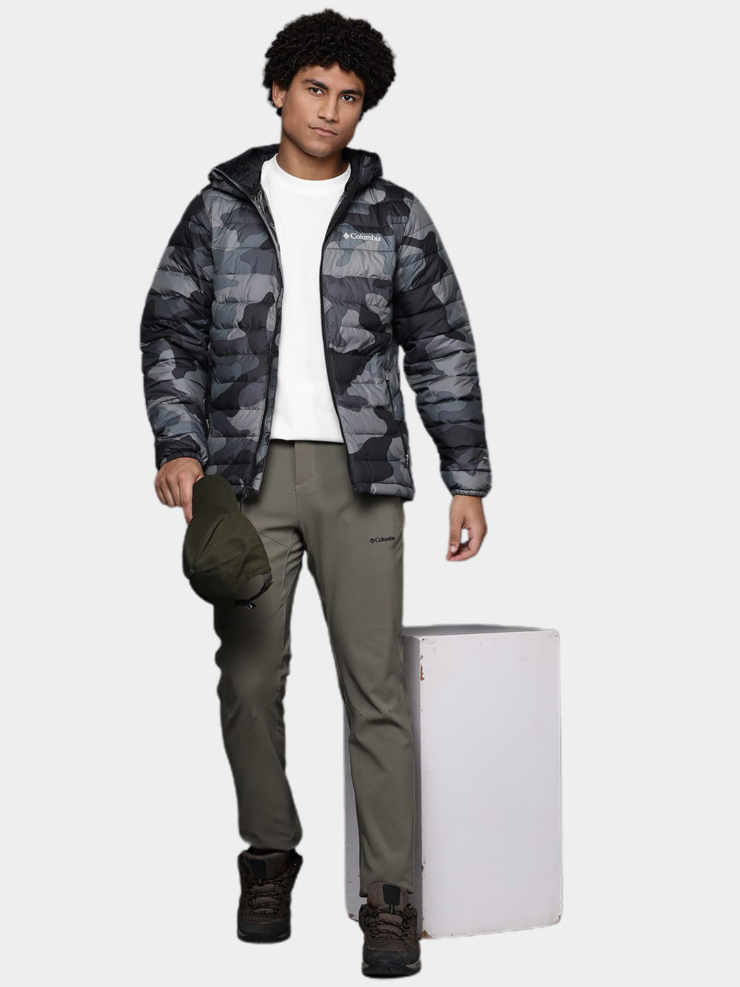 Columbia Men Black Powder Lite Hooded Jacket
