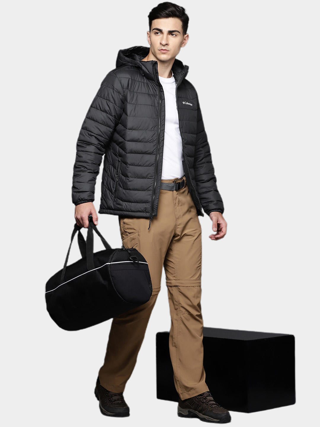 Columbia Men Black Powder Lite Hooded Jacket