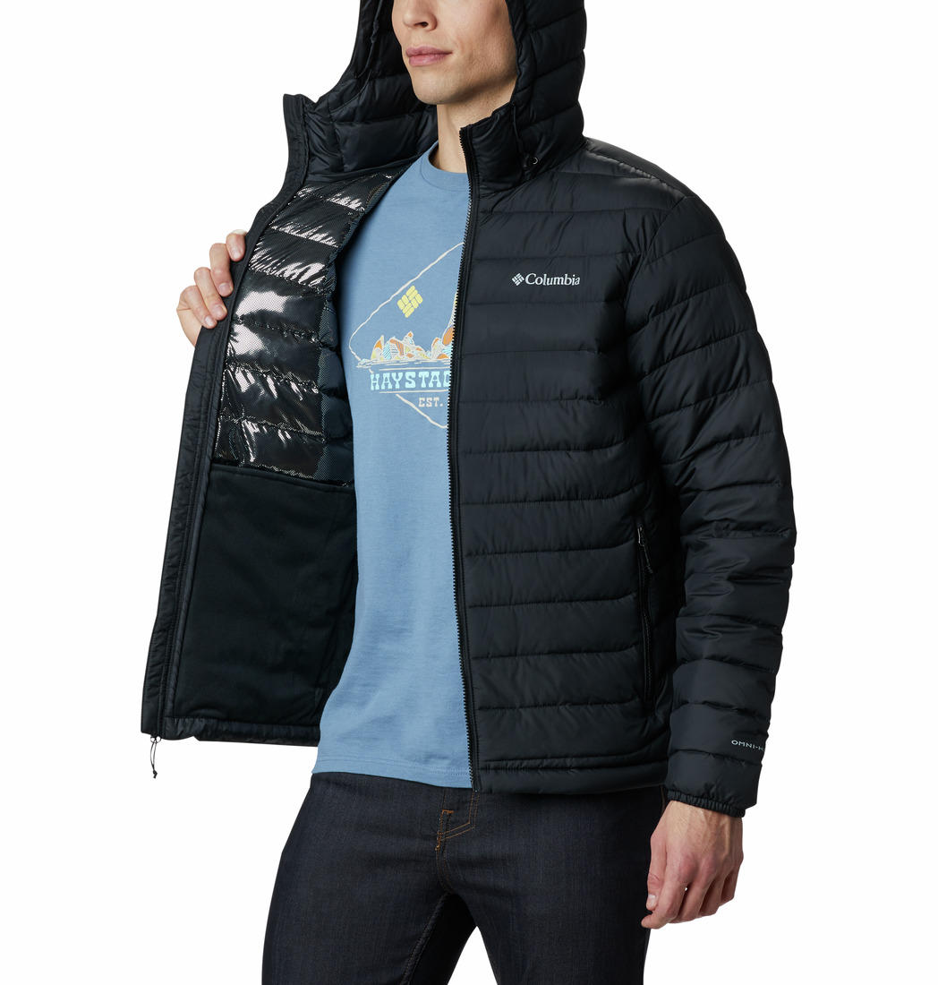 Columbia Men Black Powder Lite Hooded Jacket