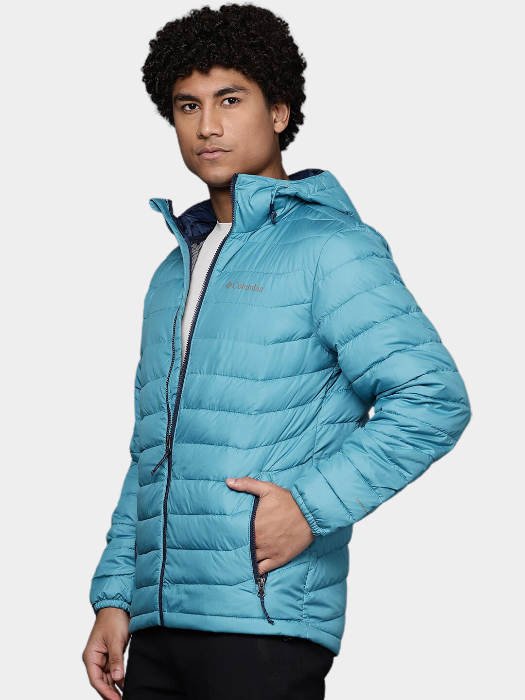 Columbia Men Blue Powder Lite Hooded Jacket