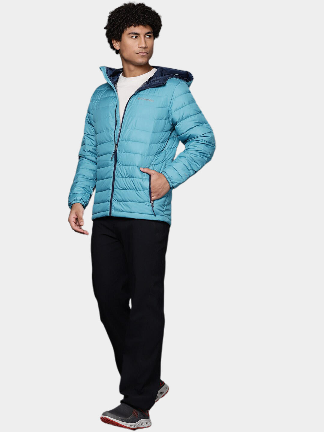 Columbia Men Blue Powder Lite Hooded Jacket