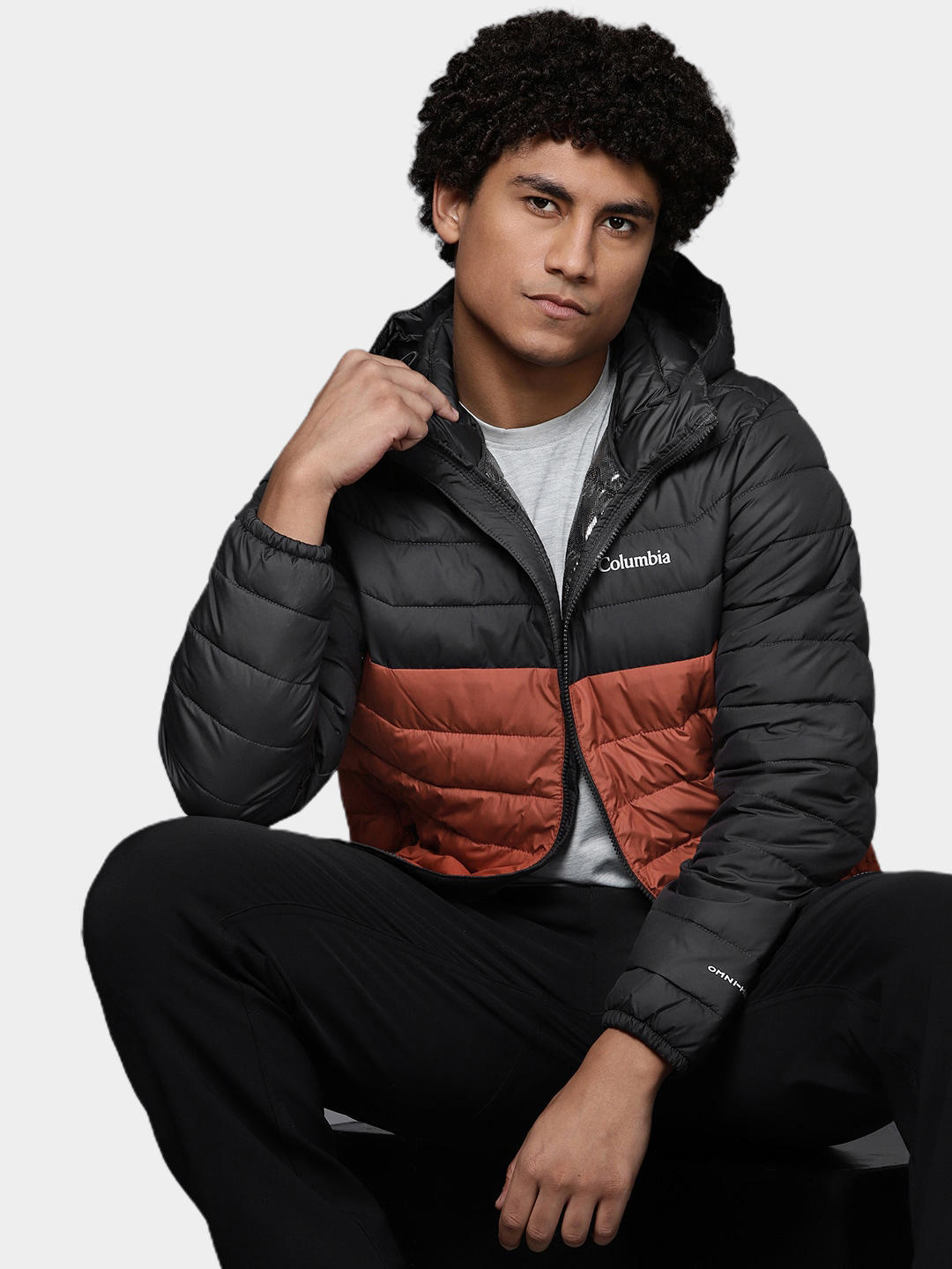 Columbia Men Orange Powder Lite Hooded Jacket