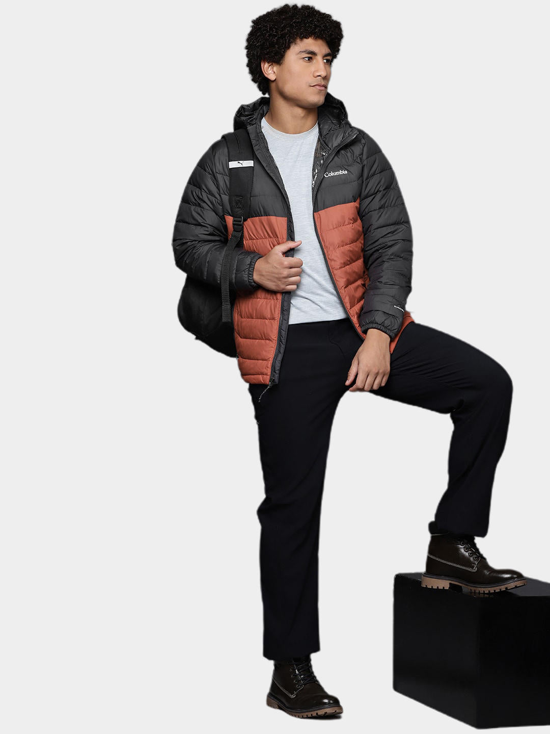 Columbia Men Orange Powder Lite Hooded Jacket