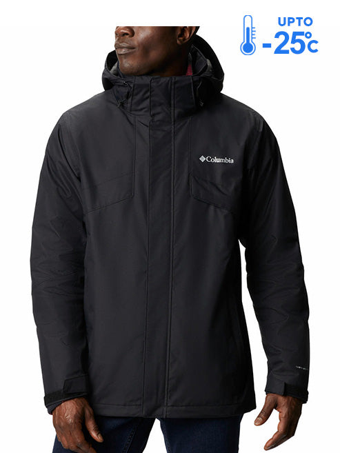 Columbia Men Black Omni-Heat Reflective Bugaboo II Fleece Hooded Interchange Jacket