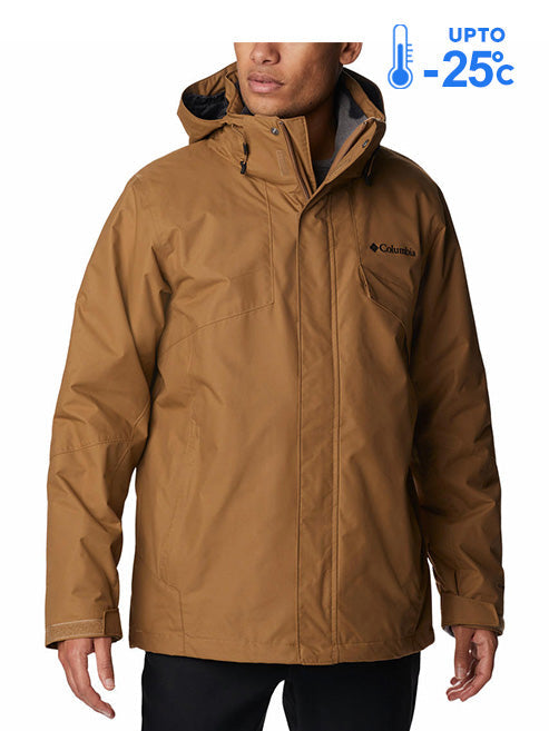 Columbia Men's Brown Omni-Heat Reflective Bugaboo II Hooded Fleece Interchange Jacket