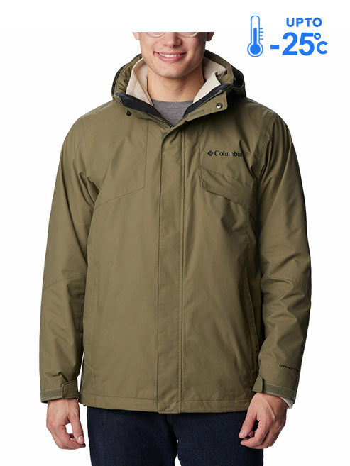 Columbia Men’s Green Omni-Heat Reflective Bugaboo II Fleece Hooded Interchange Jacket