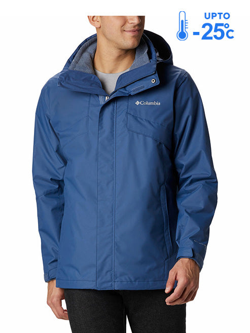 Columbia Men’s Blue Omni-Heat Reflective Bugaboo II Fleece Hooded Interchange Jacket