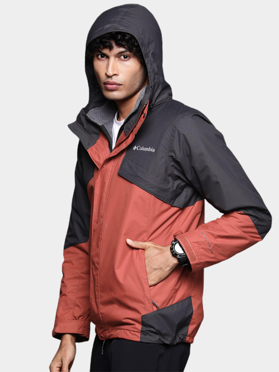 Columbia Men Orange Bugaboo II Fleece Interchange Jacket