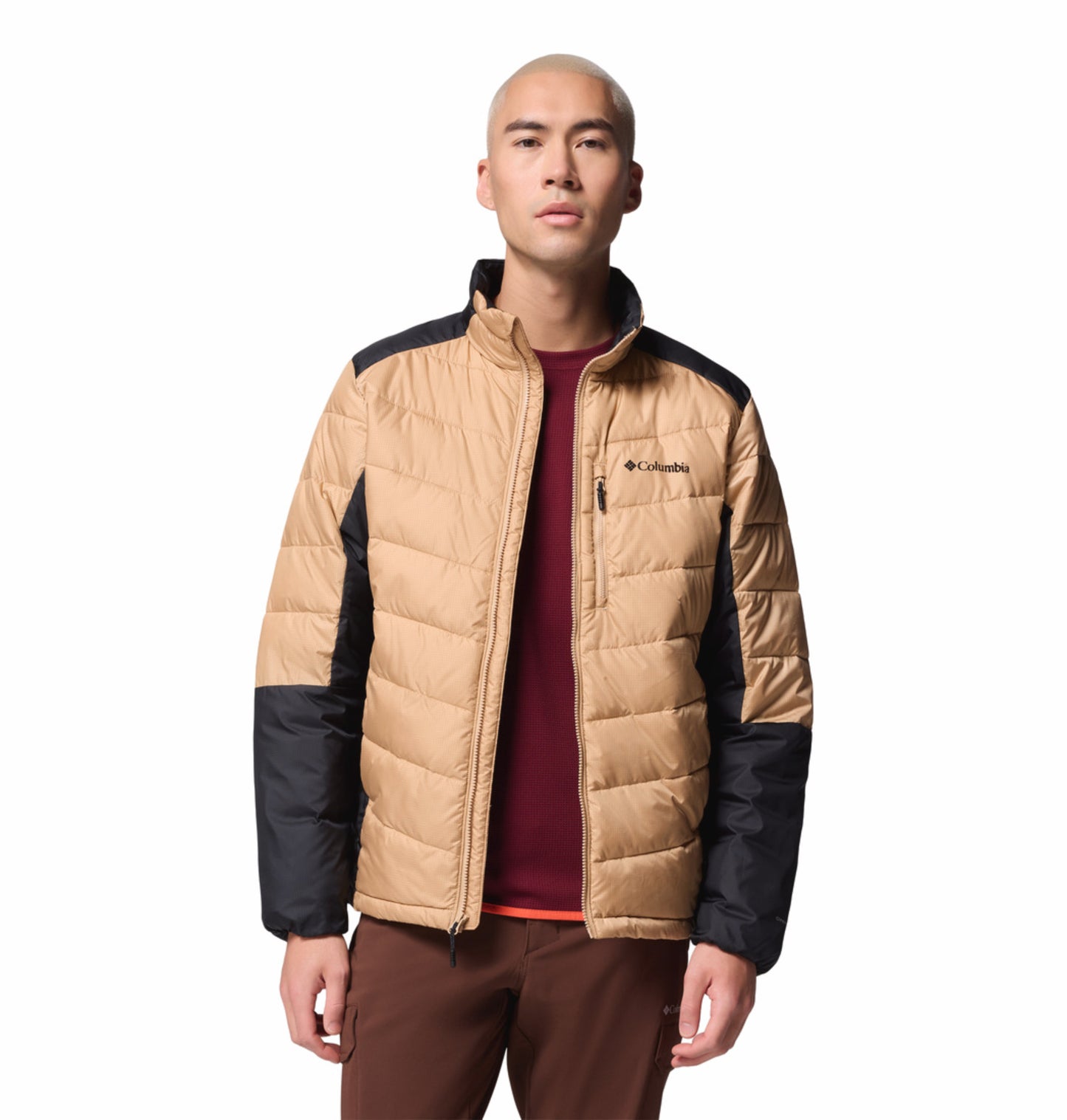 Columbia Men Beige OmniHeat Infinity Labyrinth Loop II Down Jacket