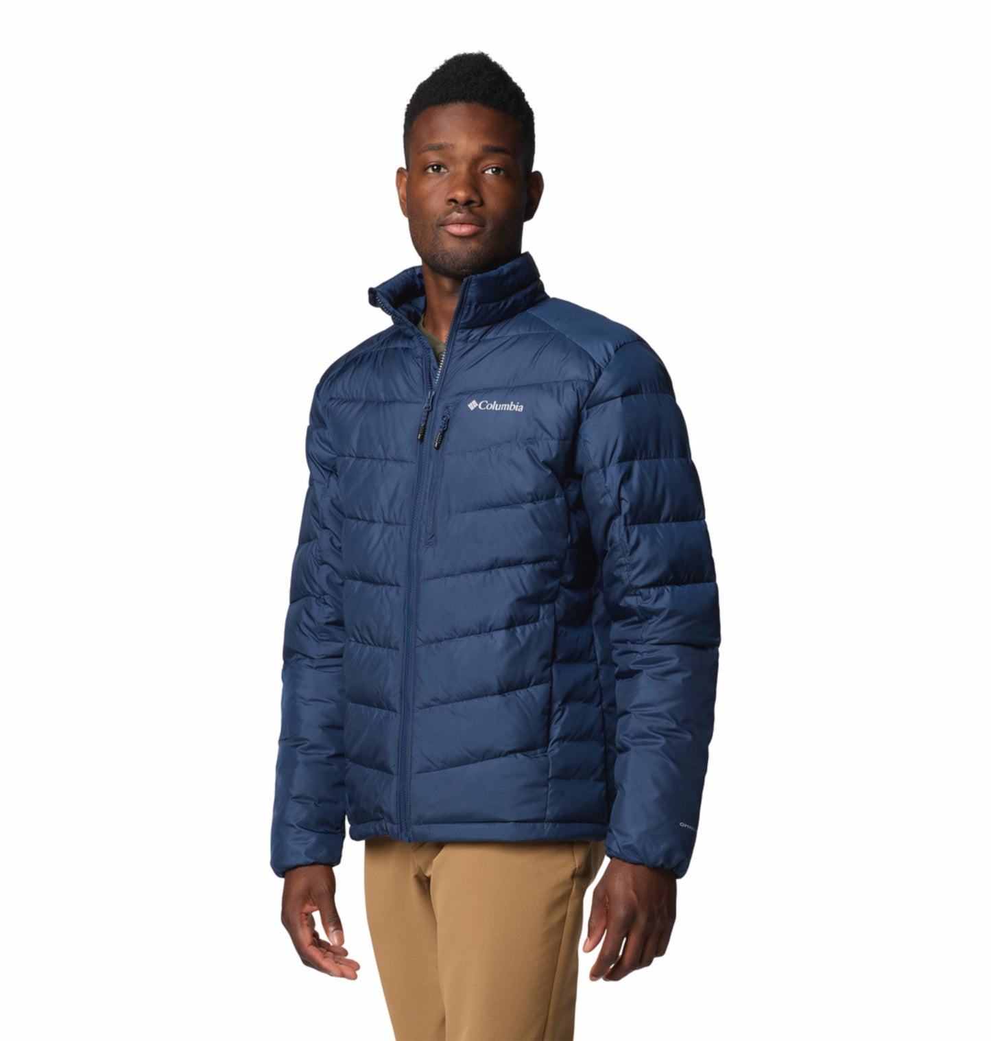 A Men Wearing Columbia Men Blue Labyrinth Loop II Jacket