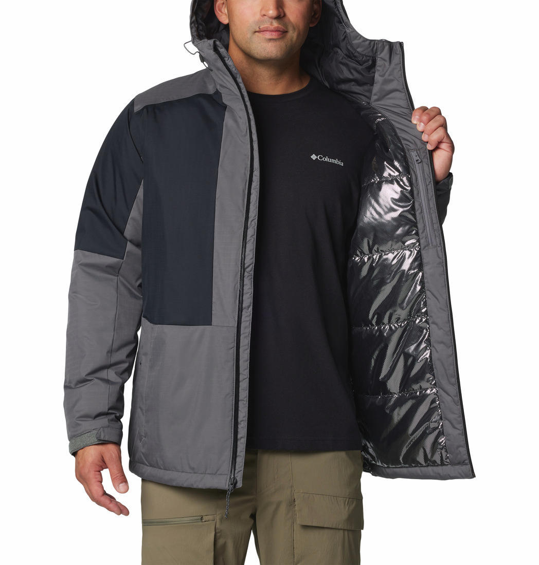 A Men Wearing Columbia Men Grey Point Park II Insulated Jacket