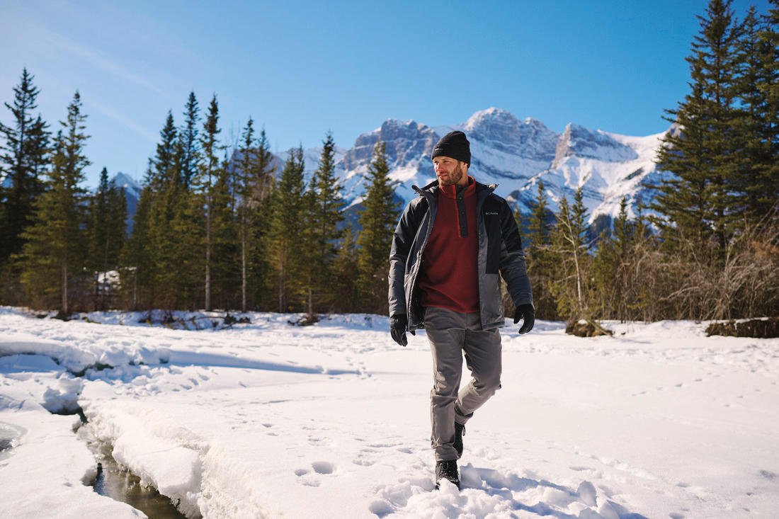 A Men Wearing Columbia Men Grey Point Park II Insulated Jacket