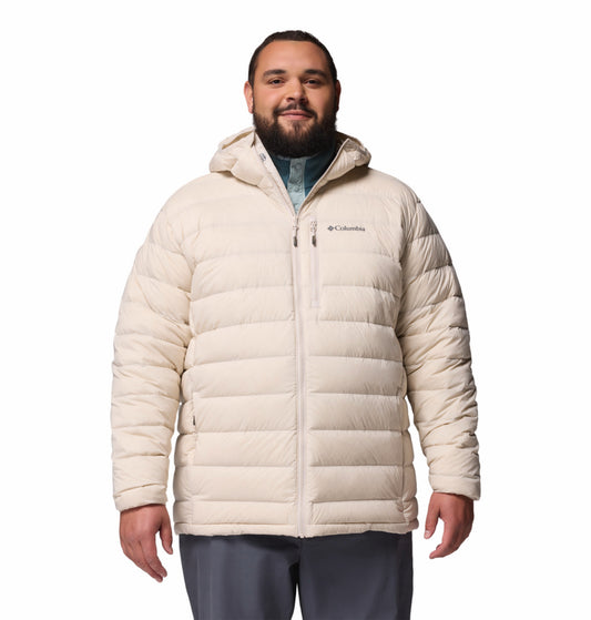 Columbia Men Beige Omni-Shield Drift Peak Stretch Hooded Down Jacket