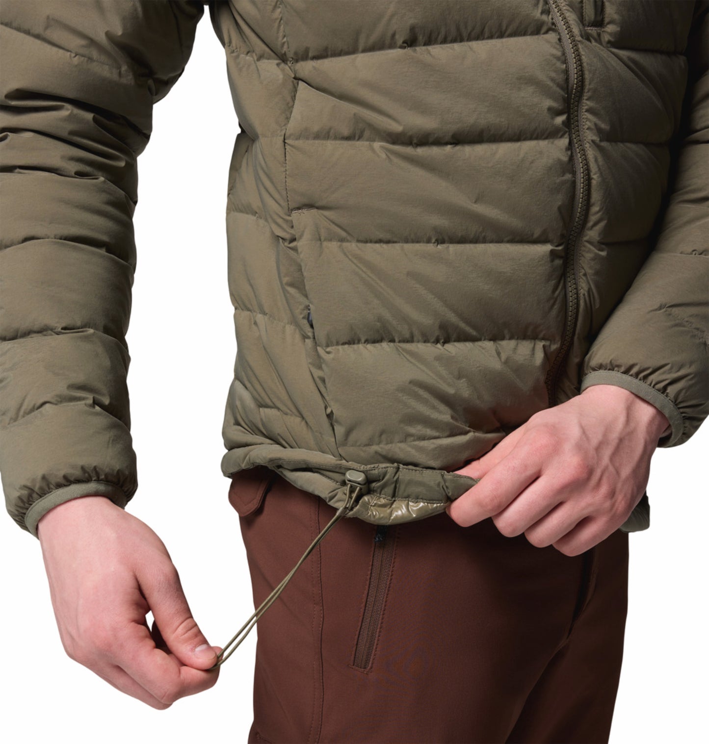 Columbia Men Green Omni-Shield Drift Peak Stretch Hooded Down Jacket
