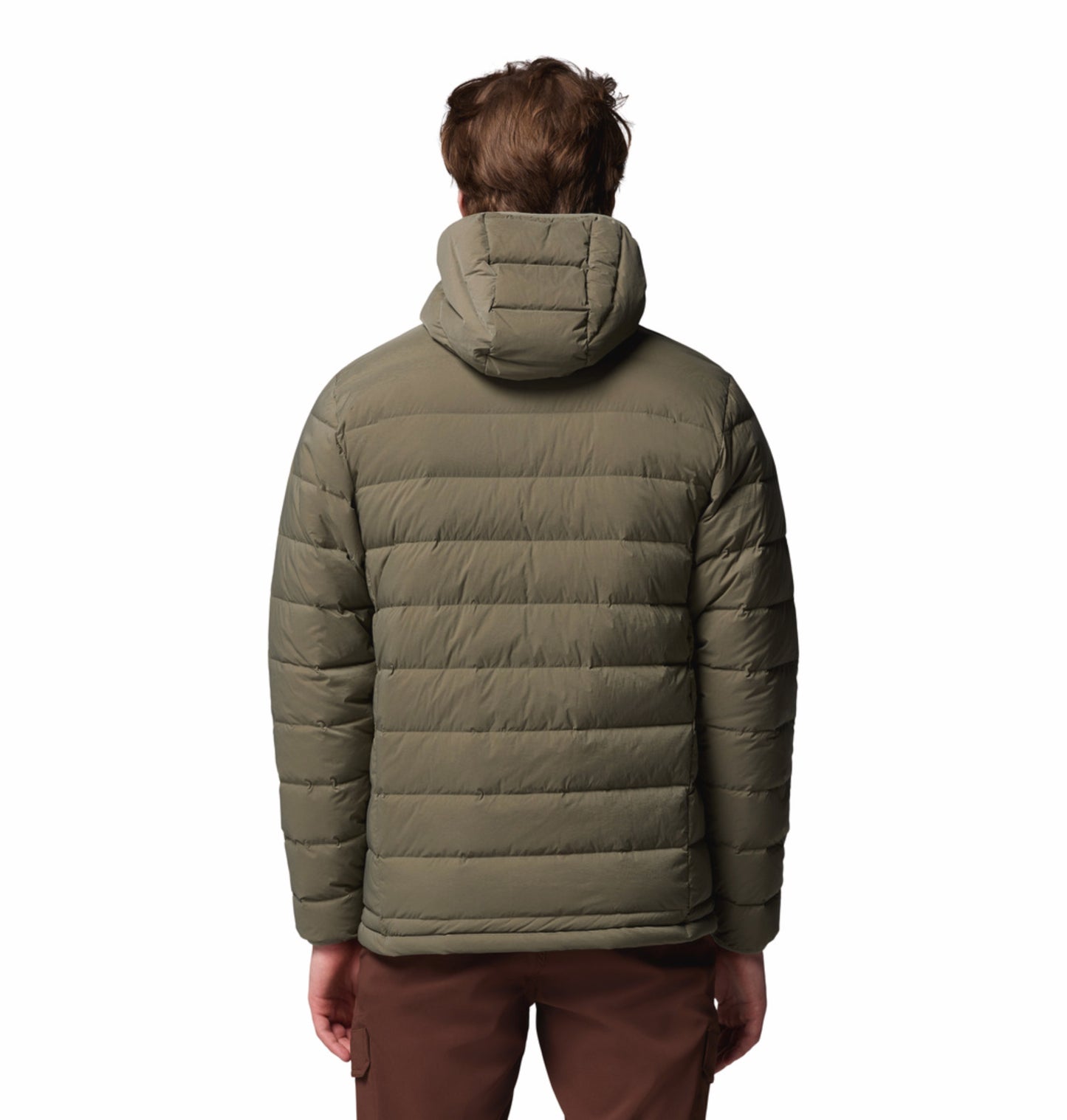 Columbia Men Green Omni-Shield Drift Peak Stretch Hooded Down Jacket