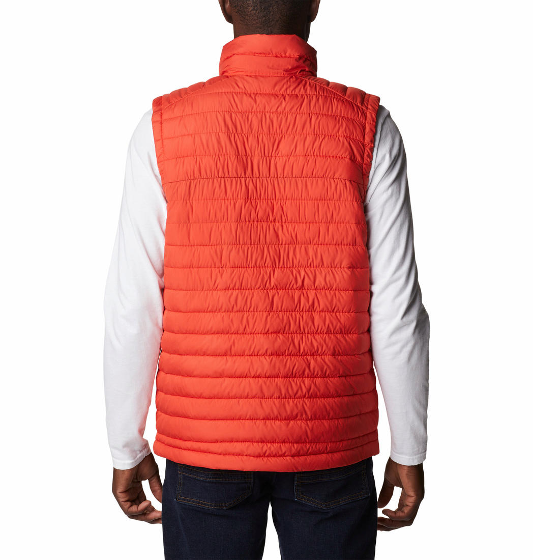 A Men Wearing Columbia Men Orange Silver Falls Vest