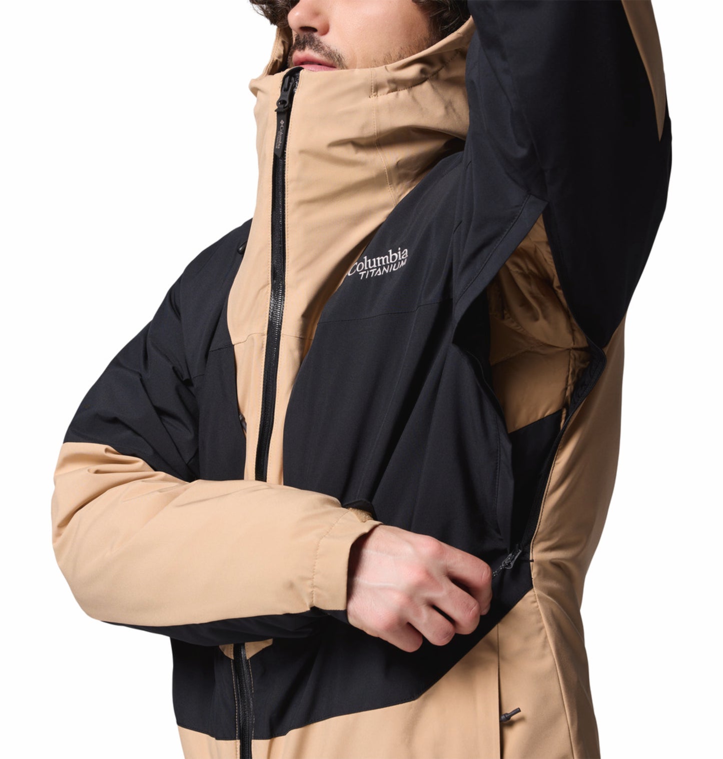 Columbia Men Brown Omni-Heat Inifnity Winter District II Hooded Interchange Jacket